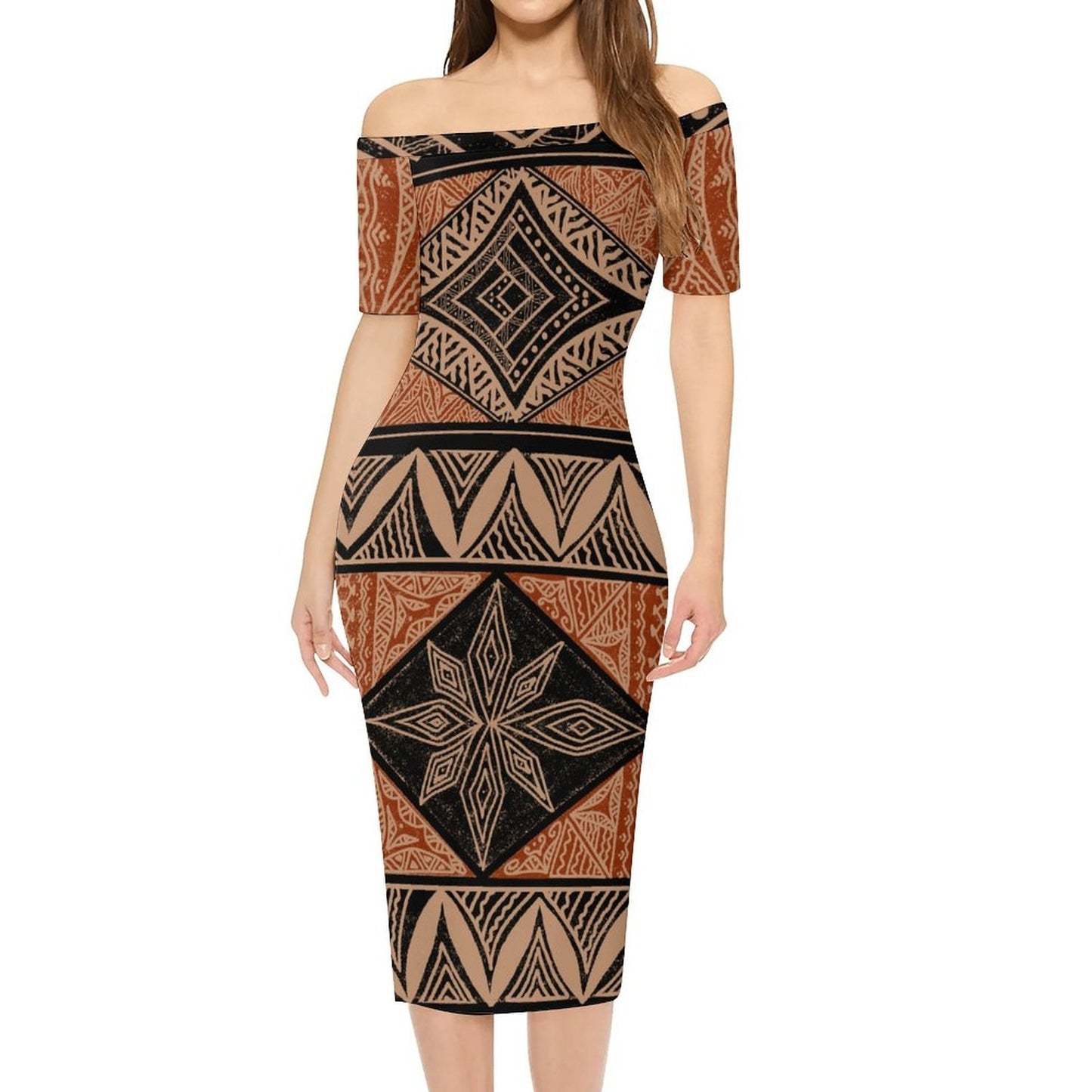 Robe longue leï marron gatu