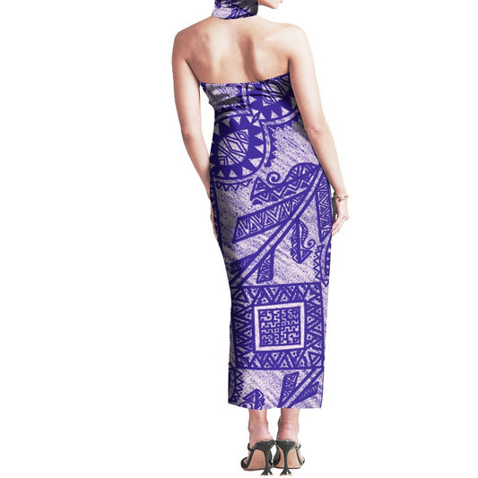 Robe sala violet imprimée