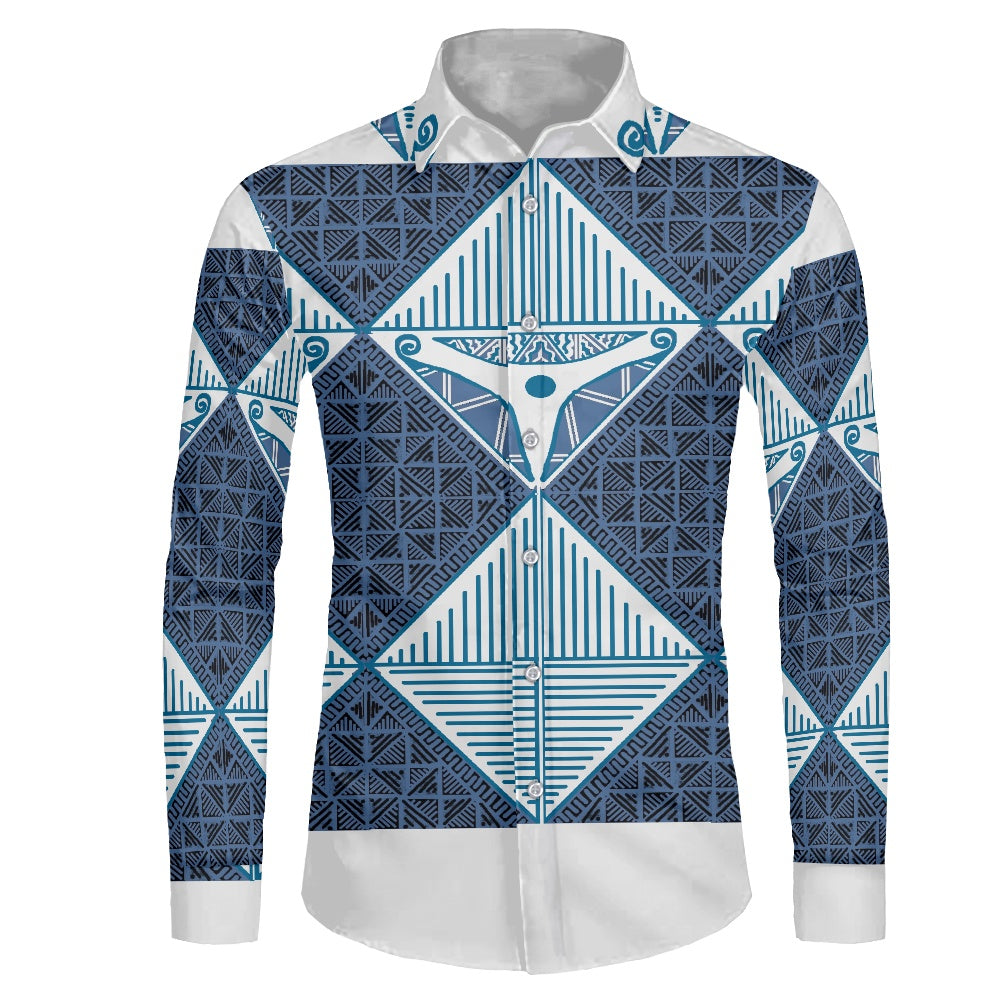Chemise mata imprimée tapa bleu