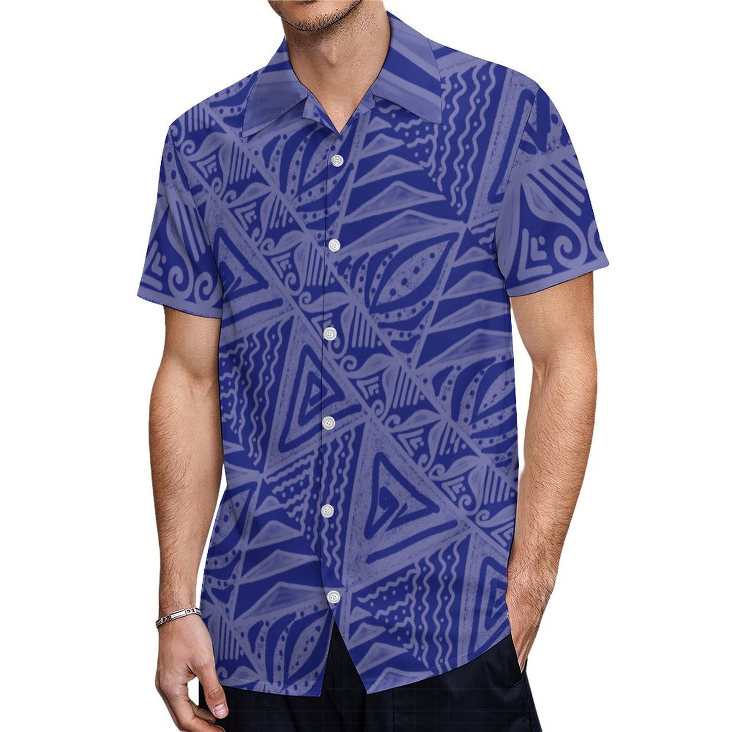 Chemise orion bleu imprimée gatu