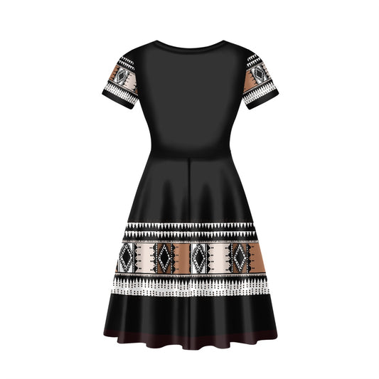 Robe noire imprimée motif tapaki