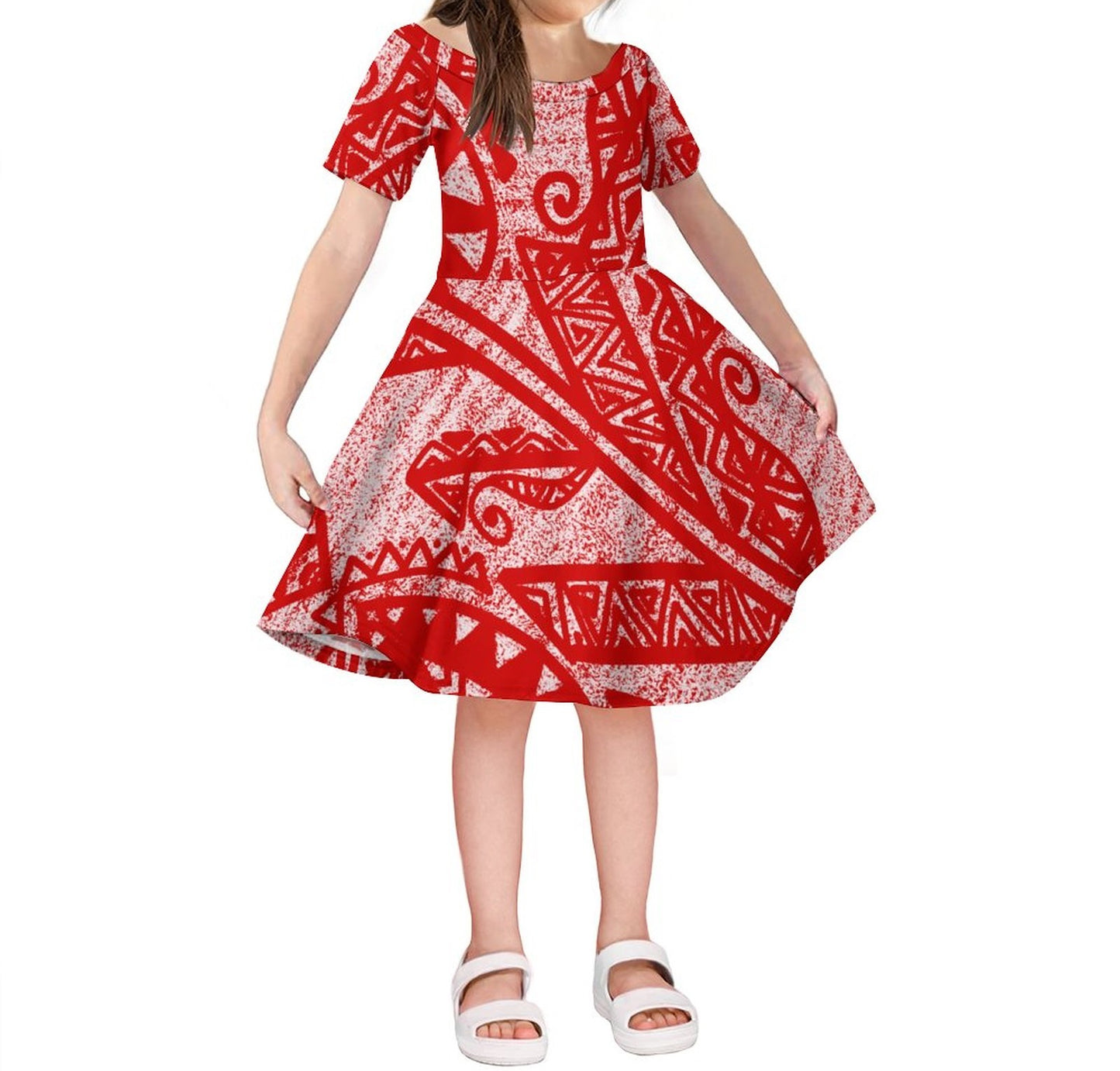 Robe laa imprimée rouge