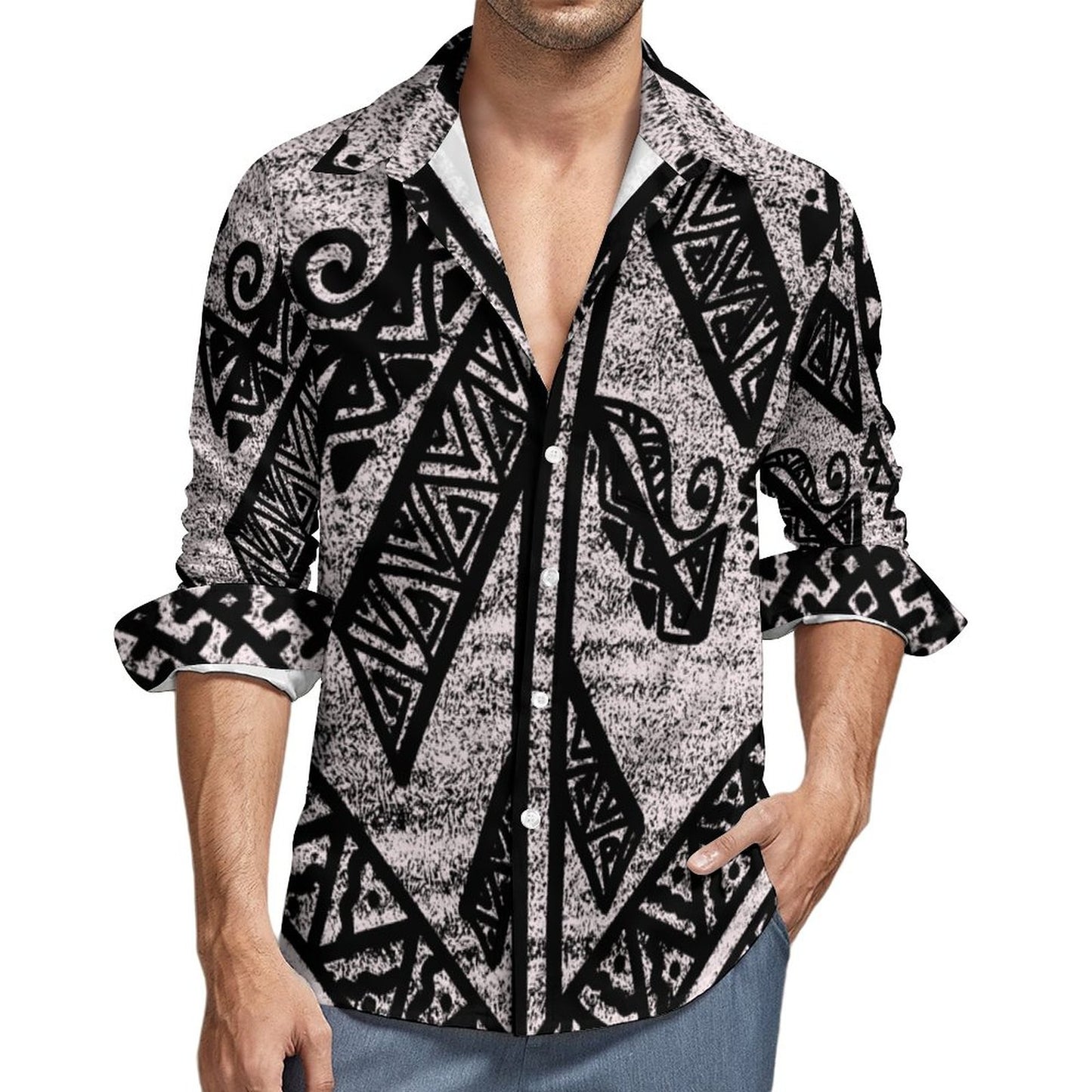 Chemise kalaga noir imprimé