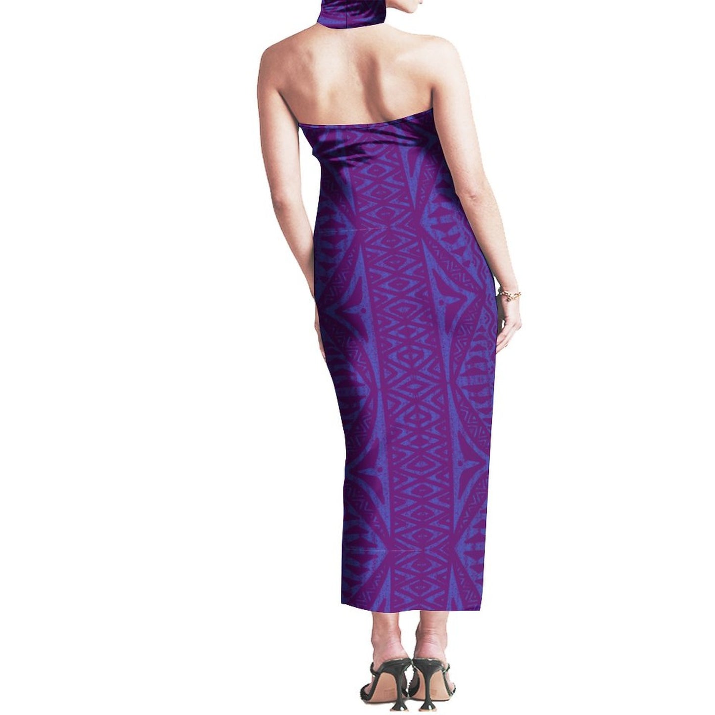Robe sala violet/bleu imprimée