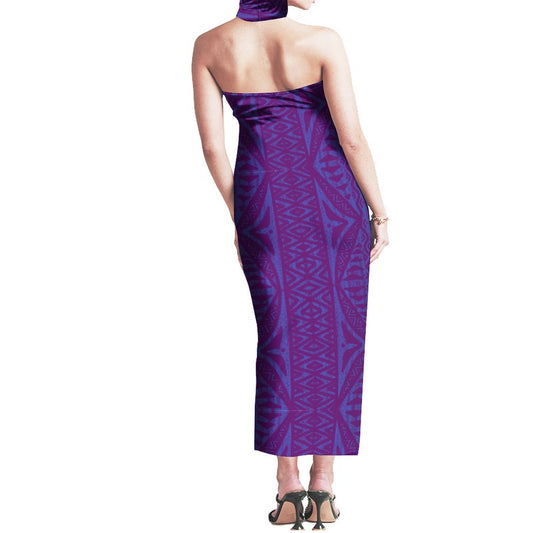 Robe sala violet/bleu imprimée