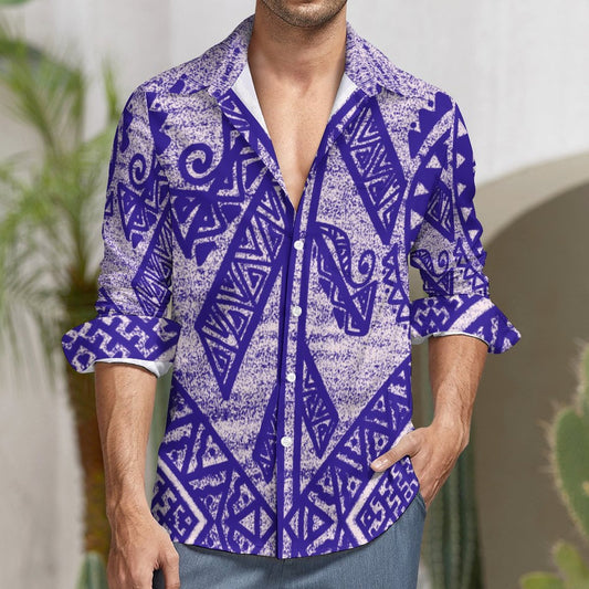 Chemise kalaga violet imprimé gatu
