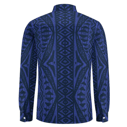 Chemise kalaga bleu imprimé gatu