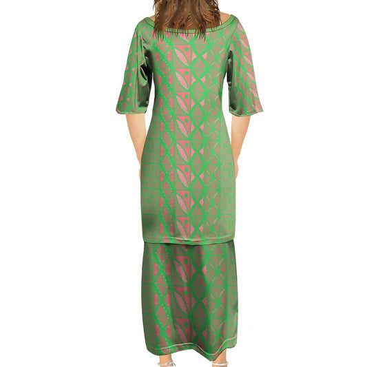 Ensemble haut/jupe vert gatu