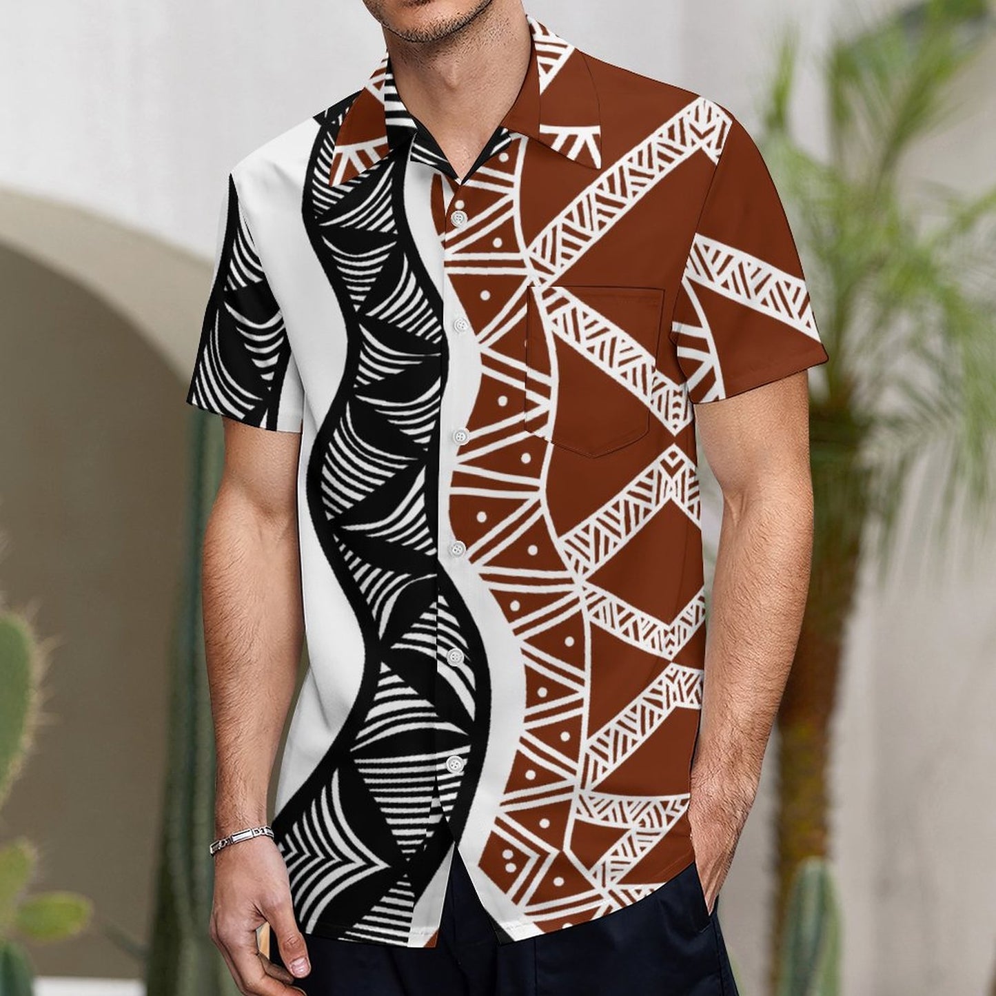 Chemise hévi blanc imprimé gatu
