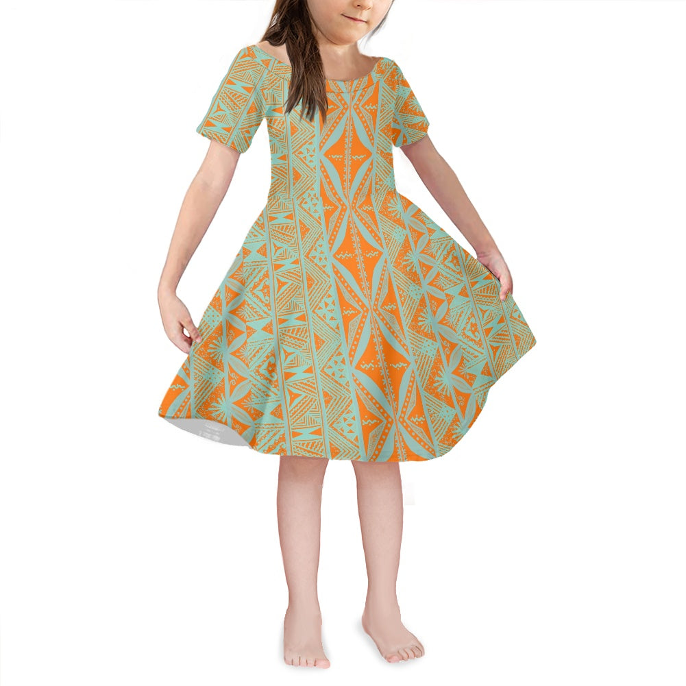 Robe lina orange imprimée gatu