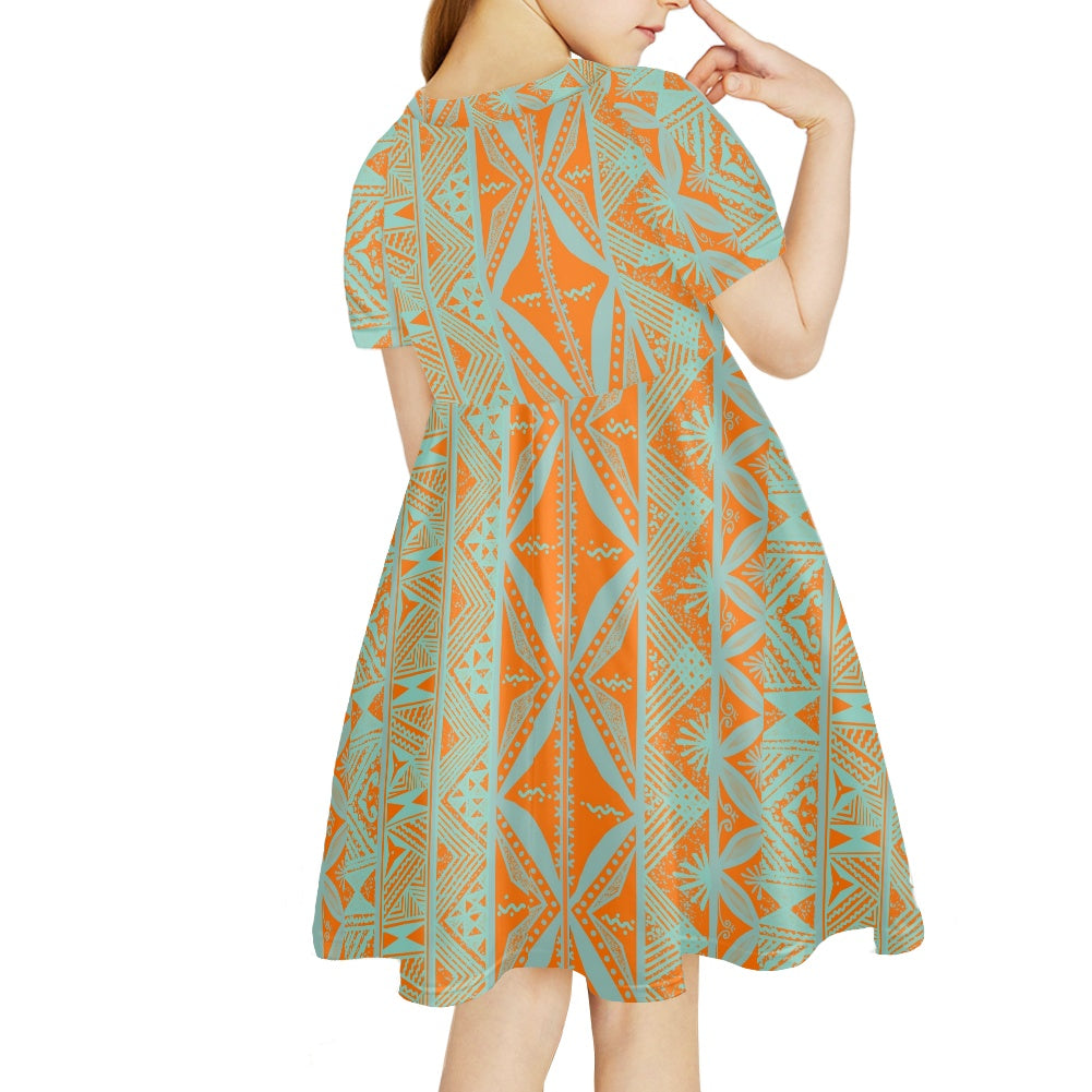 Robe lina orange imprimée gatu