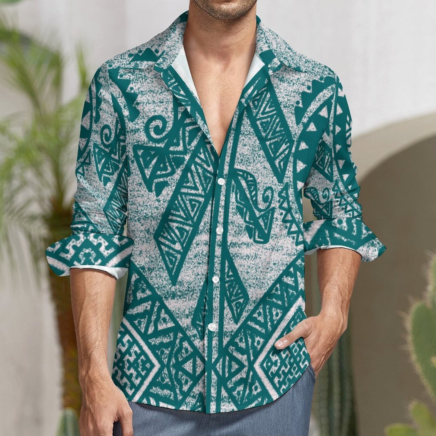 Chemise kalaga imprimé vert