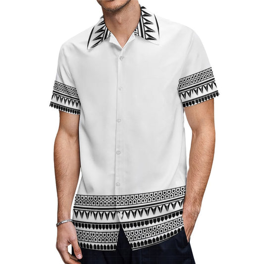 Chemise imprimé tapa blanc