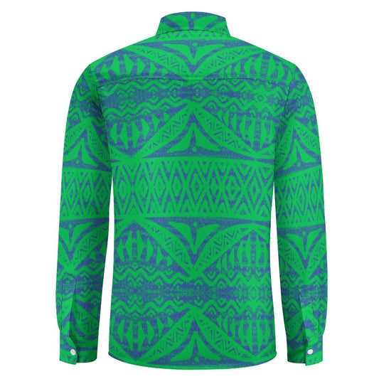 Chemise kalaga vert imprimé gatu