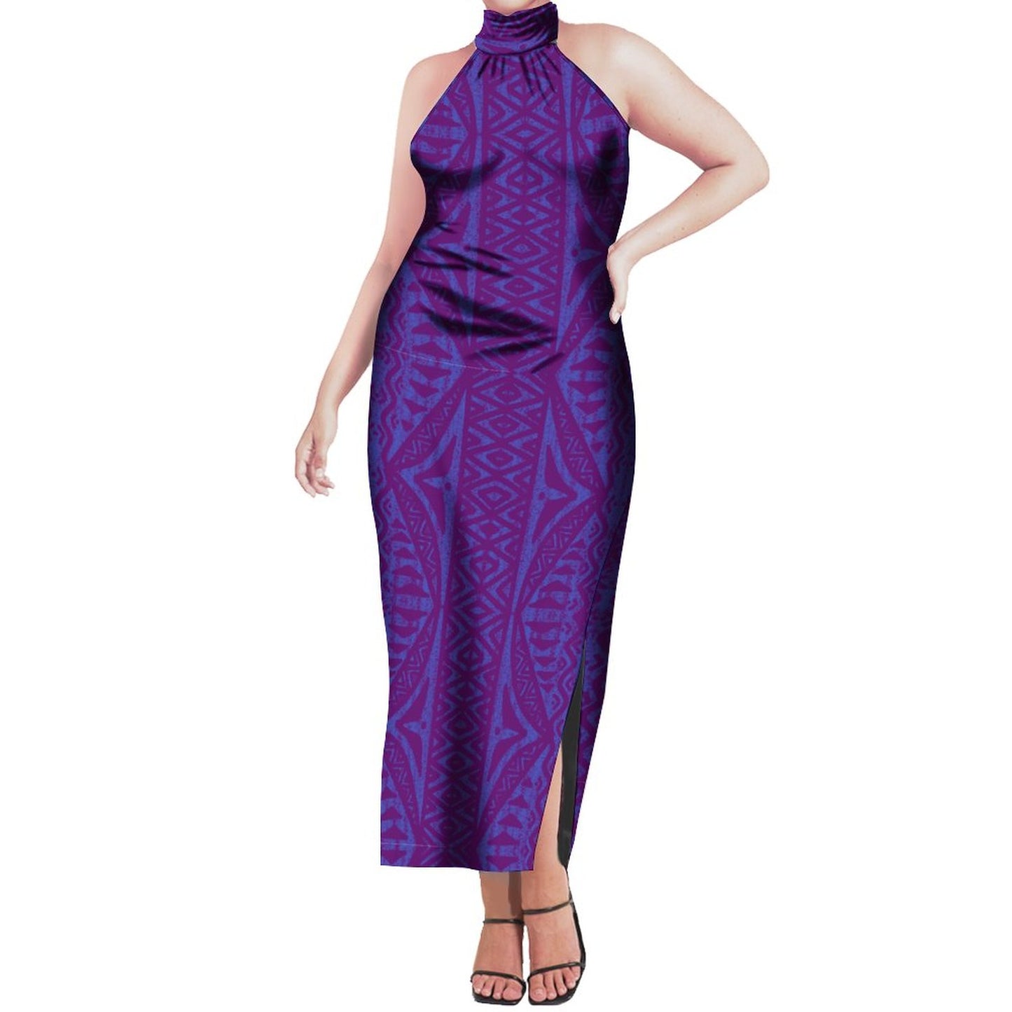 Robe sala violet/bleu imprimée