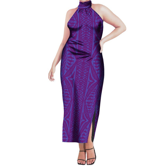 Robe sala violet/bleu imprimée