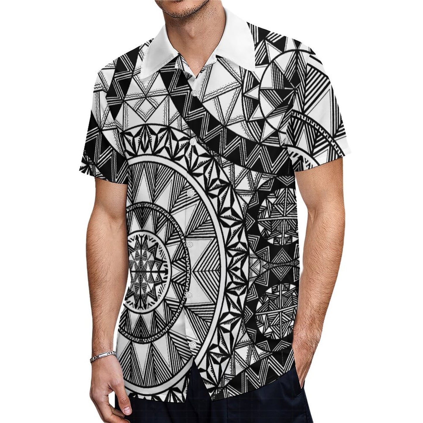 Chemise blanc polé imprimé gatu