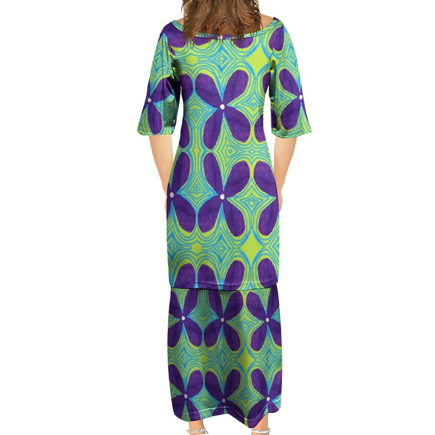 Ensemble haut/jupe florale jaune