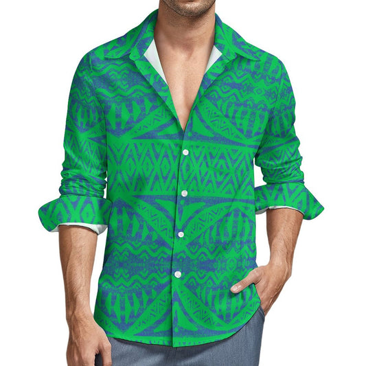 Chemise kalaga vert imprimé gatu