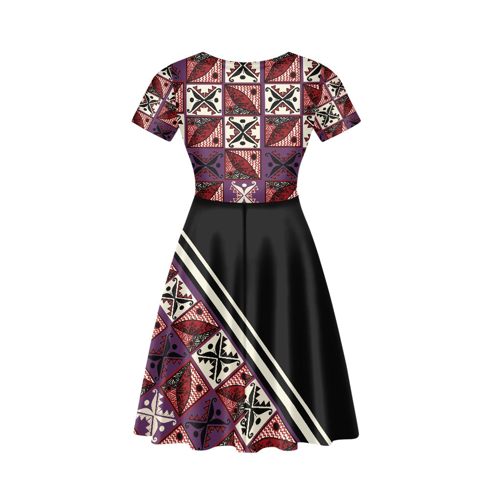 Robe noire imprimée diagonale motif W&F