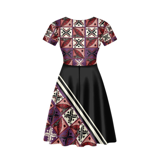 Robe noire imprimée diagonale motif W&F