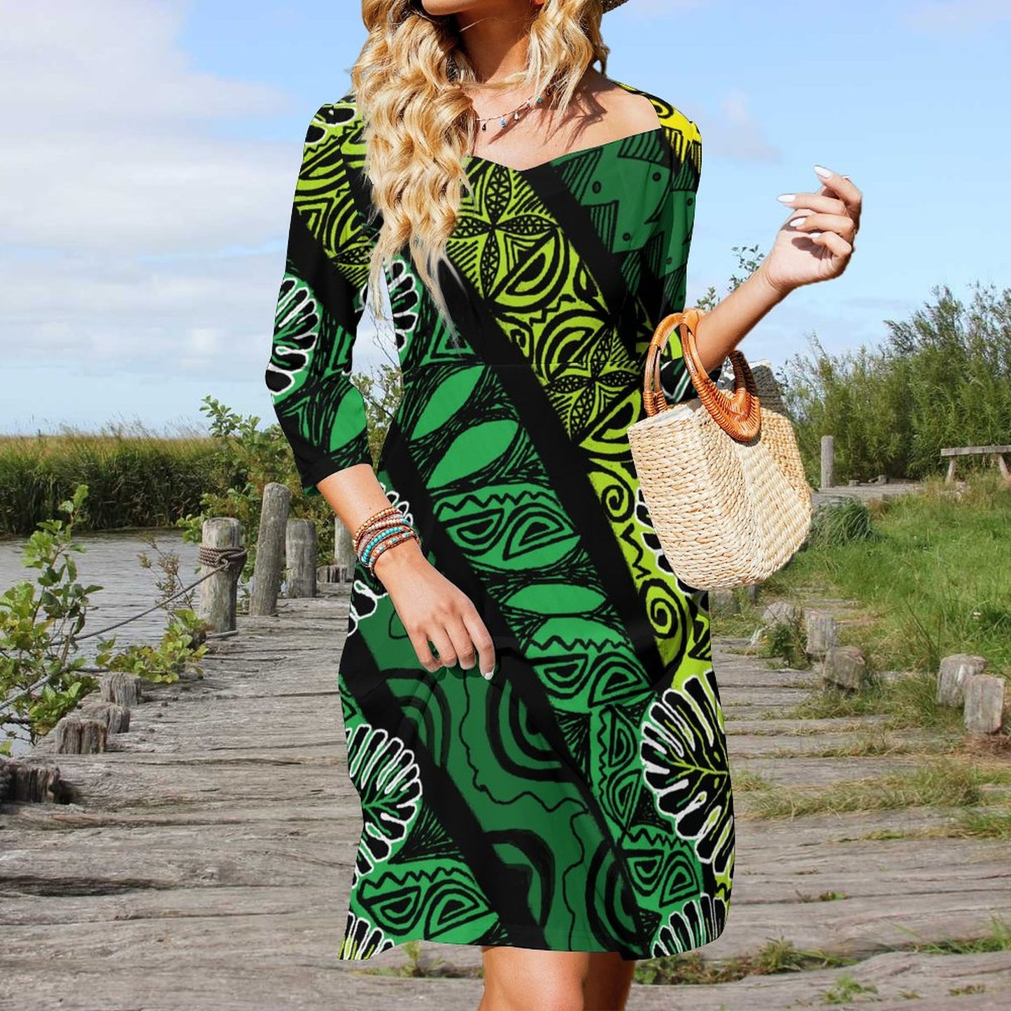 Robe évasée à nœud