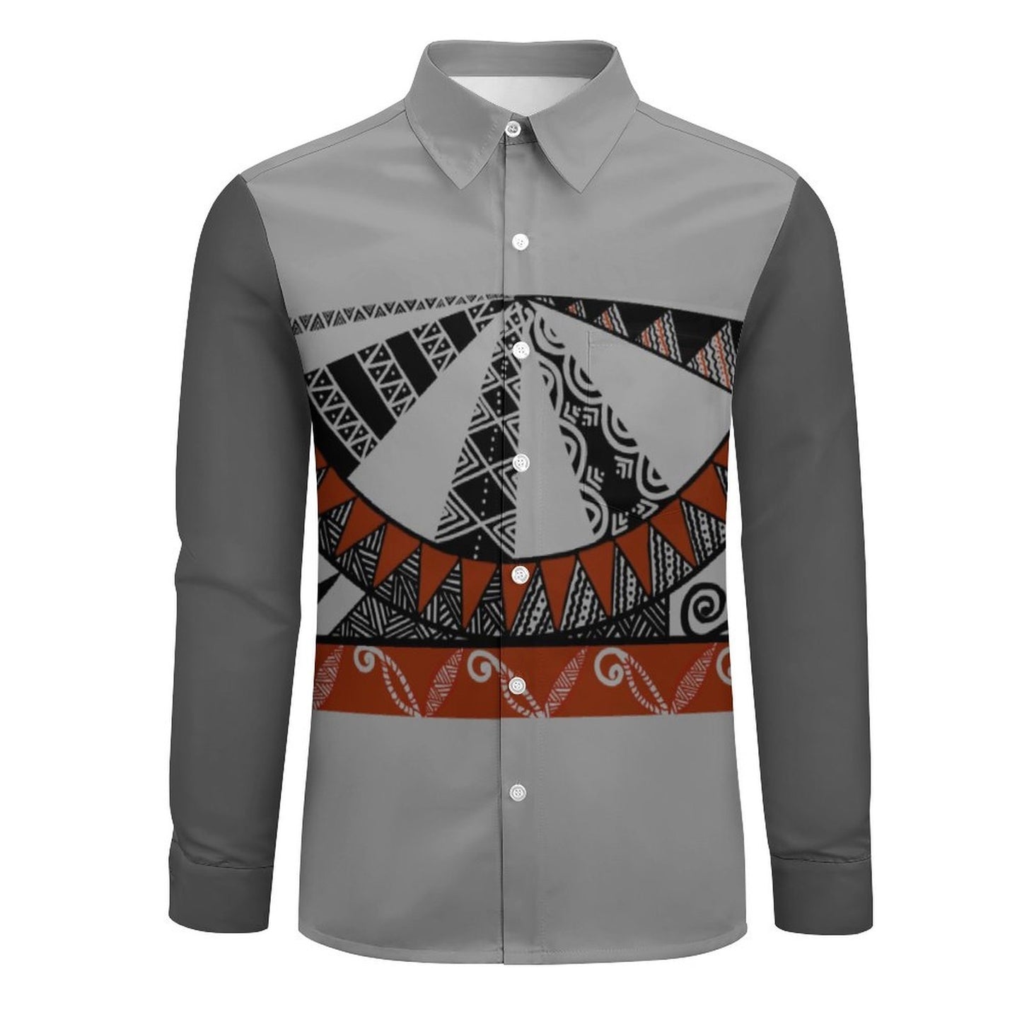 Chemise mata gris bicolore imprimée gatu