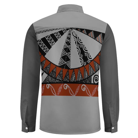 Chemise mata gris bicolore imprimée gatu