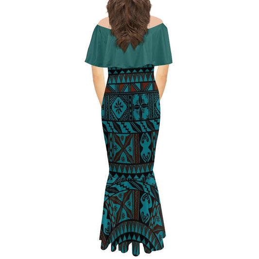 Robe sirène en mousseline de soie