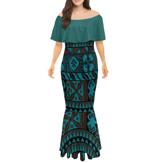 Robe sirène en mousseline de soie